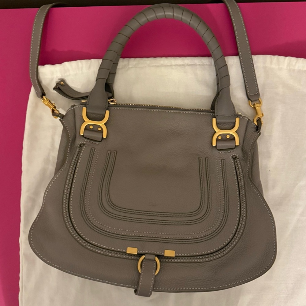 Chloe Marcie Medium Grey Handbag